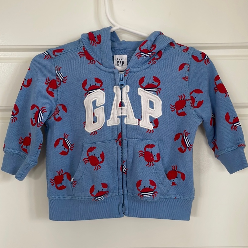 Baby Gap Blue Crab Sweatshirt 3-6 Months